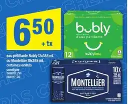 Maxi eau pétillante Bubly ou Montellier offer