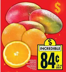 Food Basics Seedless Orange and Red Mango offer