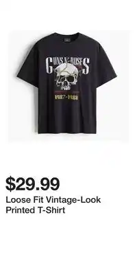 H&M Loose Fit Vintage-Look Printed T-Shirt offer