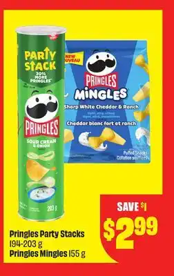 FreshCo Pringles Party Stacks 194-203 g Pringles Mingles 155 g offer