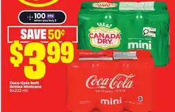 FreshCo Coca-Cola Soft Drinks Minicans 6x222 mL offer