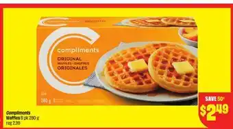 FreshCo Compliments Waffles 8 pk 280 g offer