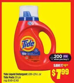 FreshCo Tide Liquid Detergent 1.09-1.24 L or Tide Pods 20 pk offer