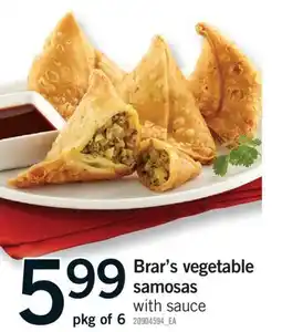 Fortinos BRAR'S VEGETABLE SAMOSAS, pkg of 6 offer