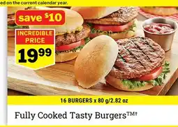 M & M Food Market Fully Cooked Tasty Burgers offer