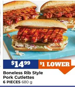 M & M Food Market Boneless Rib Style Pork Cutlettes offer