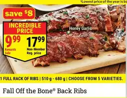 M & M Food Market Fall Off the Bone Back Ribs - Honey Garlic offer