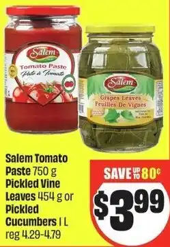 FreshCo Salem Tomato Paste and Pickled Vine Leaves 454 g or Pickled Cucumbers offer