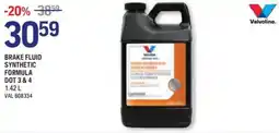 NAPA Auto Parts Valvoline. brake fluid synthetic formula dot 3 & 4 offer