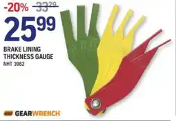 NAPA Auto Parts Gearwrench brake lining thickness gauge offer