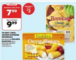 Loblaws TA'AMTI, ARIEL, CROWN SUPREME BOUREKAS 600-800 G OR GOLDEN BLINTZES 368 offer