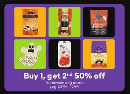 Petsmart Buy 1, get 2nd 50% off Halloween dog treats offer