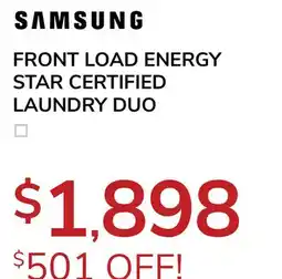 Goemans Appliances FRONT LOAD ENERGY STAR CERTIFIED LAUNDRY DUO offer