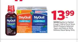 Rexall VICKS DayQuil or NyQuil Cough, Cold & Flu or Sinus Relief Products or Early Defence Nasal Spray offer