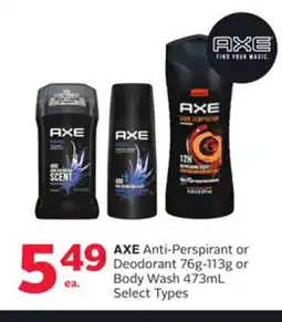 Rexall AXE Anti-Perspirant or Deodorant 76g-113g or Body Wash 473mL offer