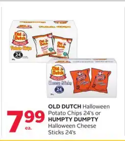 Rexall OLD DUTCH Halloween Potato Chips 24's or HUMPTY DUMPTY Halloween Cheese Sticks 24's offer