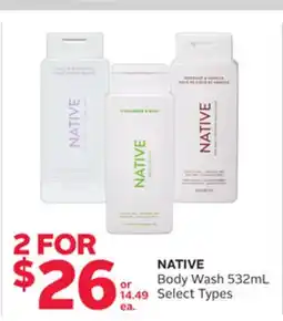Rexall NATIVE Body Wash offer
