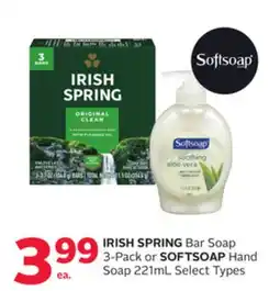 Rexall IRISH SPRING Bar Soap 3-Pack or SOFTSOAP Hand Soap 221mL offer
