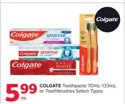 Rexall COLGATE Toothpaste 70mL-133mL or Toothbrushes offer