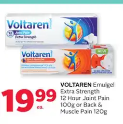 Rexall VOLTAREN Emulgel Extra Strength 12 Hour Joint Pain 100g or Back & Muscle Pain 120g offer