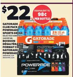 Independent City Market GATORADE CLUB PACK OR POWERADE SPORTS DRINK, 24X591 ML offer