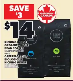 Independent City Market KICKING HORSE ORGANIC WHOLE BEAN COFFEE, 454 G offer
