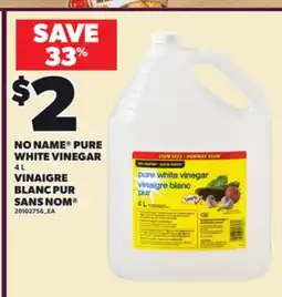 Independent City Market NO NAME PURE WHITE VINEGAR, 4 L offer