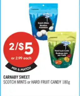 Shoppers Drug Mart CARNABY SWEET SCOTCH MINTS or HARD FRUIT CANDY 180g offer