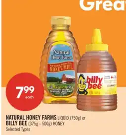 Shoppers Drug Mart NATURAL HONEY FARMS LIQUID (750g) or BILLY BEE (375g - 500g) HONEY offer
