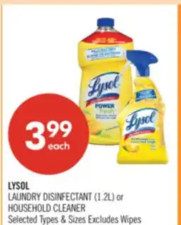 Shoppers Drug Mart LYSOL LAUNDRY DISINFECTANT (1.2L) or HOUSEHOLD CLEANER offer