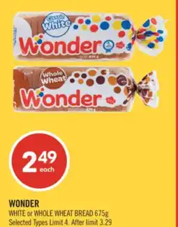 Shoppers Drug Mart WONDER WHITE or WHOLE WHEAT BREAD offer