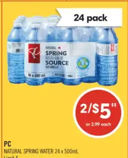 Shoppers Drug Mart PC NATURAL SPRING WATER offer