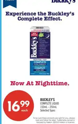 Shoppers Drug Mart BUCKLEY'S COMPLETE LIQUID offer