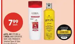 Shoppers Drug Mart got2b, AXE STYLING or L'OREAL HAIR EXPERTISE HAIR CARE PRODUCTS offer