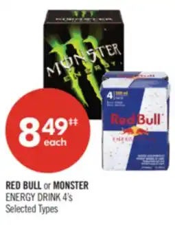 Shoppers Drug Mart RED BULL or MONSTER ENERGY DRINK offer