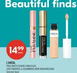 Shoppers Drug Mart L'ORÉAL TRUE MATCH SERUM CONCEALER, LASH PARADISE or VOLUMINOUS NOIR BALM MASCARA offer