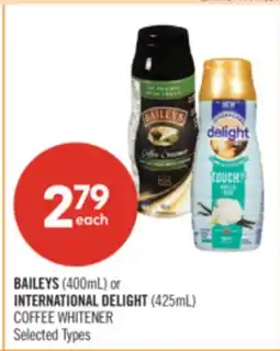 Shoppers Drug Mart BAILEYS (400mL) or INTERNATIONAL DELIGHT (425mL) COFFEE WHITENER offer