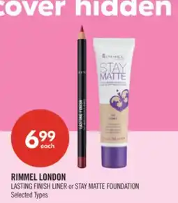 Shoppers Drug Mart RIMMEL LONDON LASTING FINISH LINER or STAY MATTE FOUNDATION offer