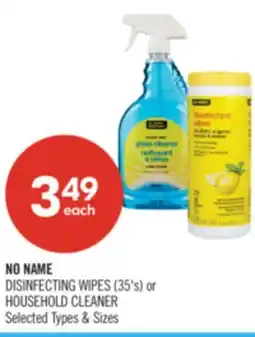 Shoppers Drug Mart NO NAME DISINFECTING WIPES (35's) or HOUSEHOLD CLEANER offer