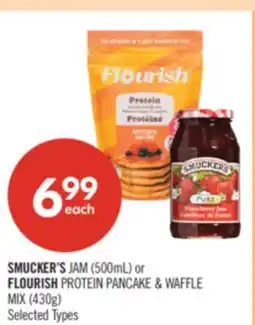 Shoppers Drug Mart SMUCKER'S JAM (500mL) or FLOURISH PROTEIN PANCAKE & WAFFLE MIX (430g) offer