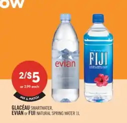 Shoppers Drug Mart GLACÉAU SMARTWATER, EVIAN or FIJI NATURAL SPRING WATER 1L offer