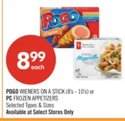 Shoppers Drug Mart POGO WIENERS ON A STICK (8's-10's) or PC FROZEN APPETIZERS offer