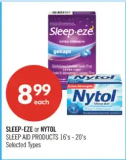 Shoppers Drug Mart SLEEP-EZE or NYTOL SLEEP AID PRODUCTS 16's - 20's offer