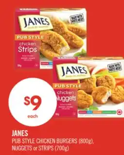 Shoppers Drug Mart JANES PUB STYLE CHICKEN BURGERS (800g), NUGGETS or STRIPS (700g) offer