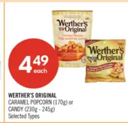 Shoppers Drug Mart WERTHER'S ORIGINAL CARAMEL POPCORN (170g) or CANDY (230g - 245g) offer