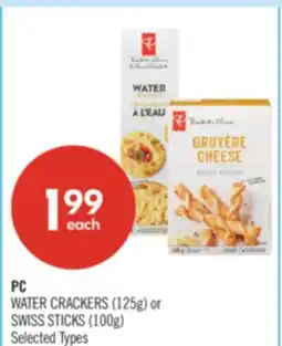 Shoppers Drug Mart PC WATER CRACKERS (125g) or SWISS STICKS (100g) offer