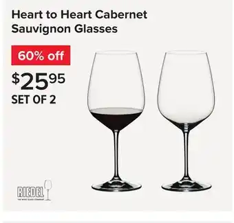 Linen Chest Heart to Heart Cabernet Sauvignon Glasses offer