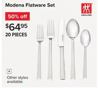 Linen Chest Modena Flatware Set offer