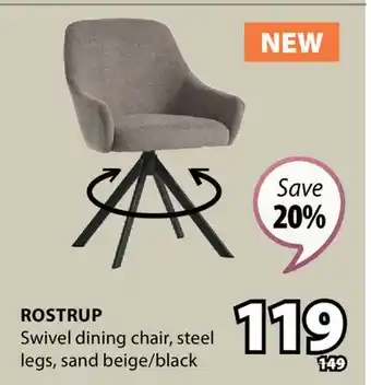 JYSK ROSTRUP Swivel dining chair offer