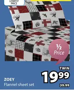 JYSK Zoey Flannel sheet set offer